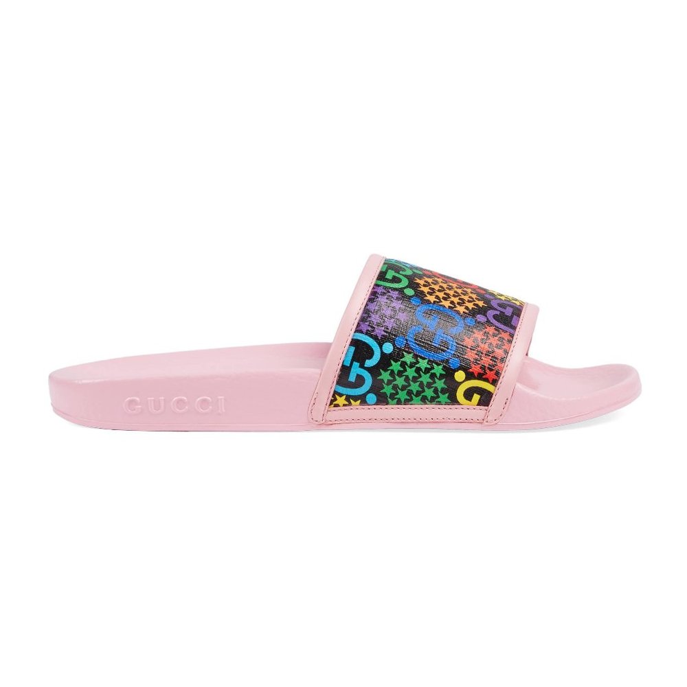 Gucci GG Psychedelic Slide Sandals in Pink NEW IN BOX